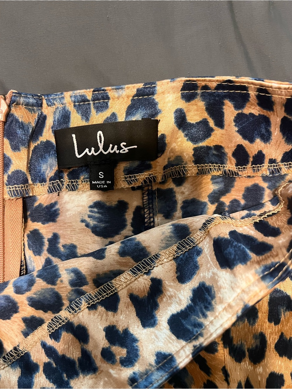 Leopard Print Midi Skirt - Brown Animal Print - Picture 4 of 4